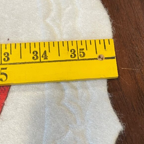 Vintage White Christmas Tree Skirt With Santa & Toy Print Quilted Texture Scallo - Picture 14 of 15